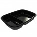 B7238 - Black Microwaveable Container 2 Compartment 750/350cc  (24/12 oz.) - Case of 200