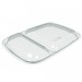 B7238L - Clear Lid for Black Microwaveable Container 2 Compartment 750/350cc  (24/12 oz.) - Case of 200