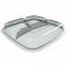 B9340L - Clear Lid for Black Microwaveable Container 3 Compartment 650/330/230cc (22/10/8 oz.) - Case of 100