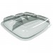B9440L - Clear Lid for Black Microwaveable Container 4 Compartment 650/250/150/140cc (22/8/5/5 oz.) - Case of 100